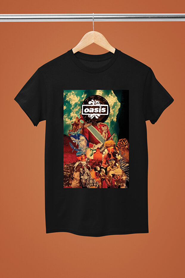 Oasis Printed Cotton Short Sleeve Regular Fit Rock Tshirt