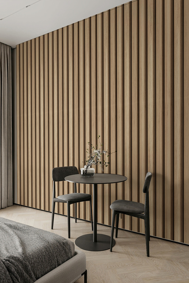 3D Modern Ahşap Panel Tek Parça Duvar Kağıdı – Kolay Uygulama - 1