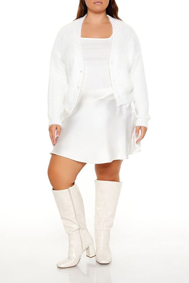 Plus Size Yumuşak Hırka - 4