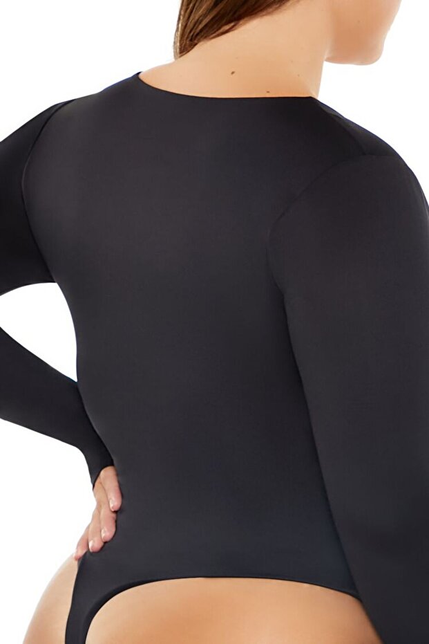 Plus Size V Yaka Bodysuit - 3