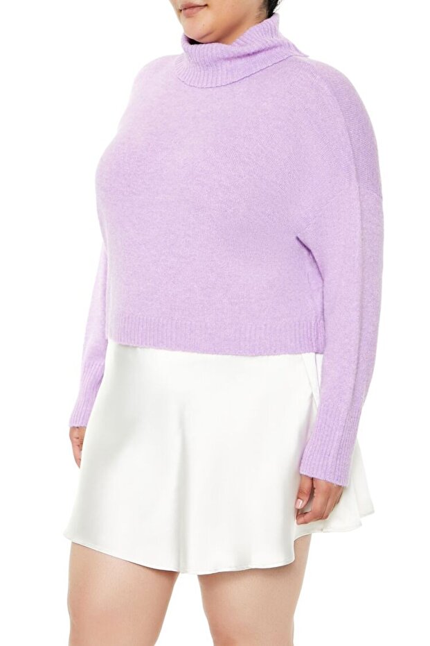 Plus Size Boğazlı Kazak - 4