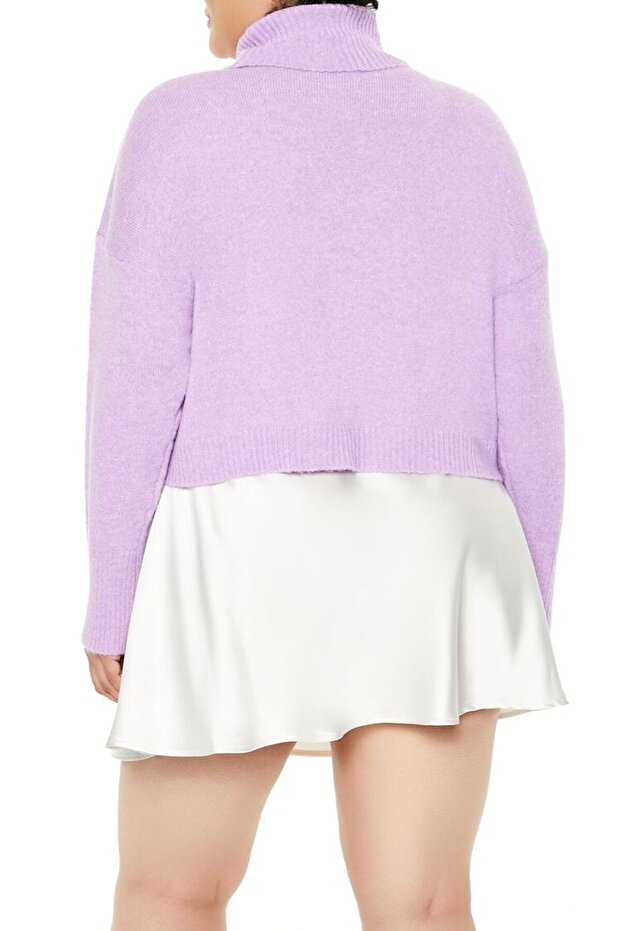 Plus Size Boğazlı Kazak - 5