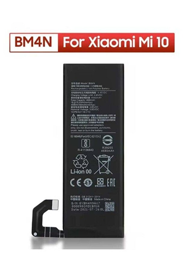 High-Quality Original Replacement Battery for Xiaomi Mi 10 5G/10S – Black, Premium Lithium-Ion Cell
