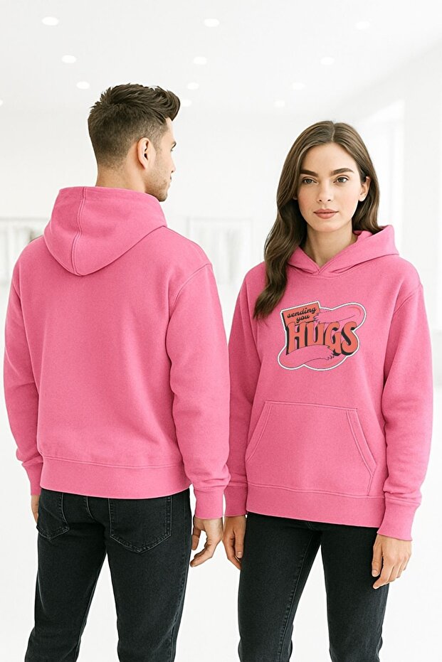 سويت شيرت بقلنسوة مطبوعة ملونة من Hugs