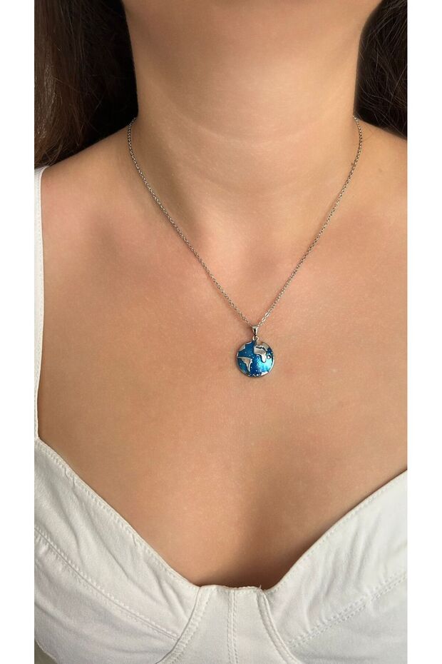 Dünya Modeli Çelik Kolye - 1