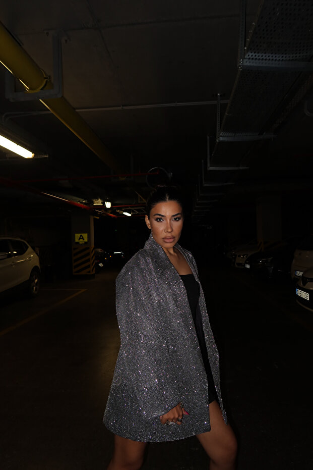 Oversize Simli Ceket - 5