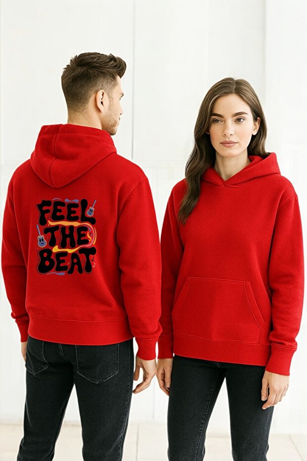 سترة بقلنسوة مطبوعة ملونة من Feel The Beat