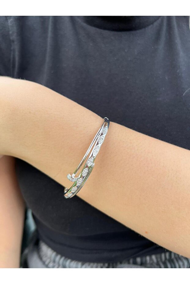 Double Elegance Non-Tarnish Steel Stone Bracelet