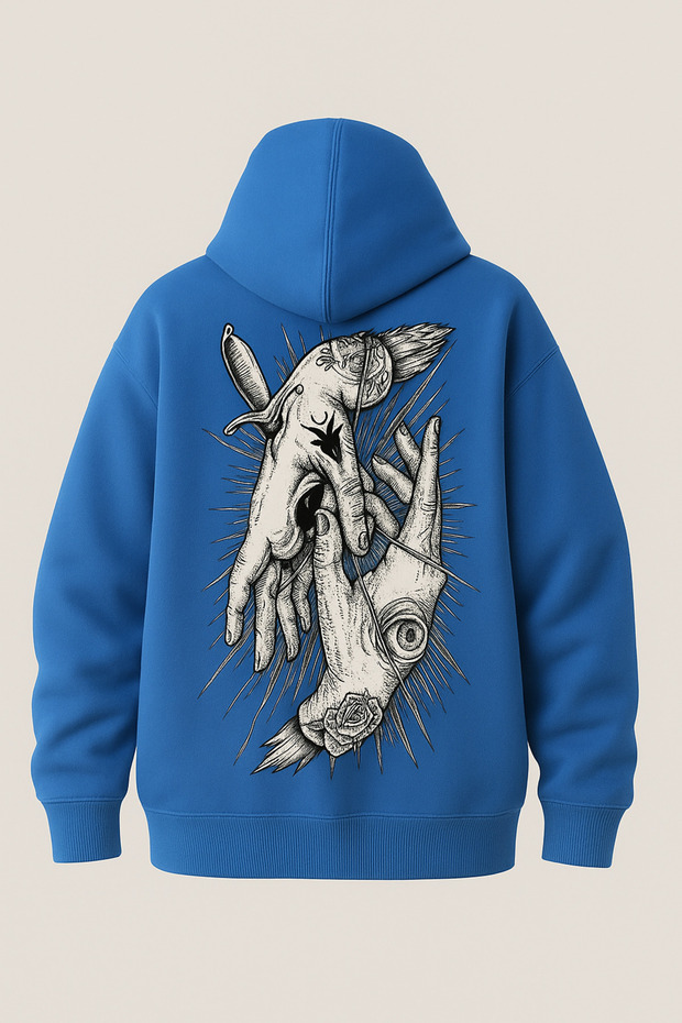 Hooded Kangaroo Pocket Oversized Sweatshirt Back Graphic Printed Style Street Style Comfortable Casual