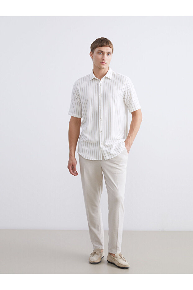 Beige Standard Size Men's Trousers
