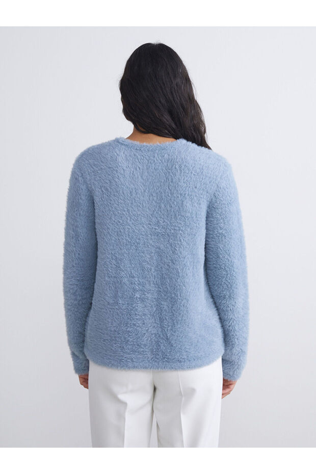 Mavi Bisiklet Yaka Kadın Triko Hırka - 5