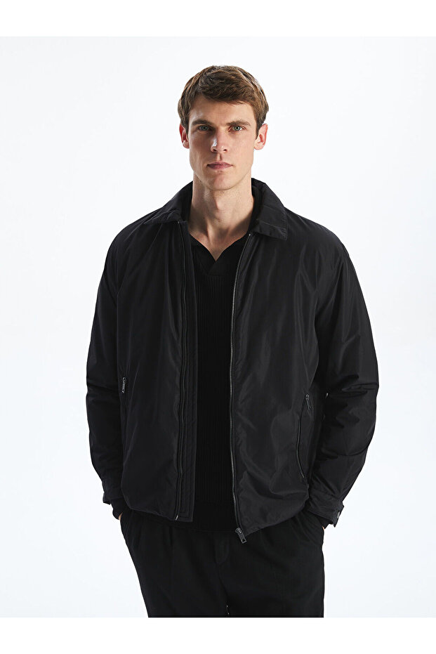 Lcw Vision Black Shirt Collar Men's Jacket