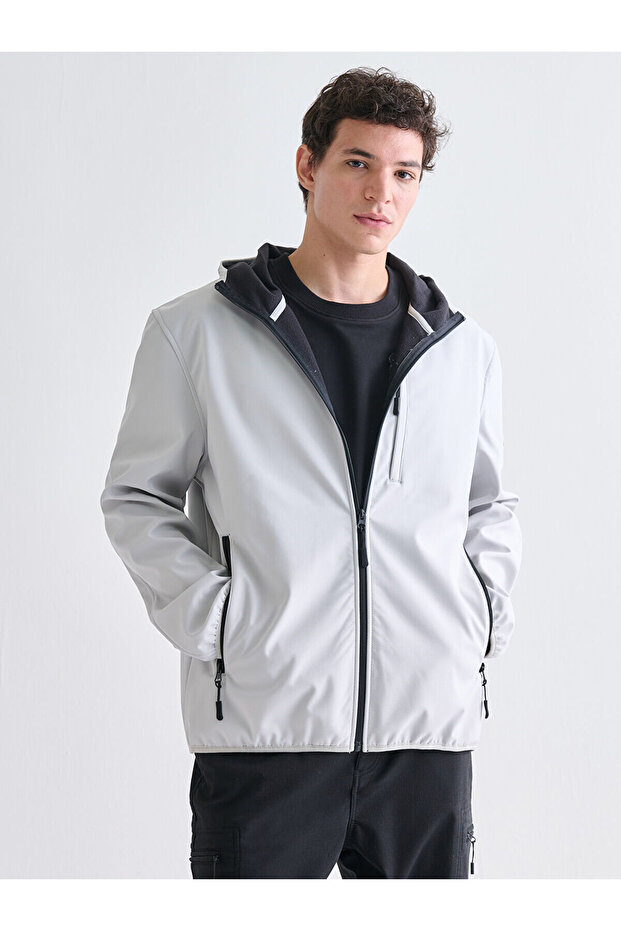 Vizyon New Season Standard Fit Hooded Men's Slim Coat