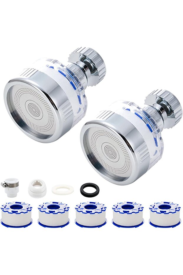 2 Pack 360° Rotating Faucet Filter, Sink Water Purifier and Kitchen Tap Faucet Filter, (Bathroom &