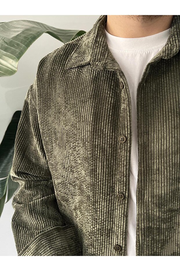 Kadife Erkek Oversize Gömlek - 3
