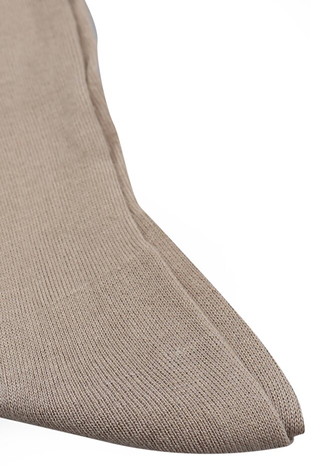 Bej Bambu Tekli Soket Çorap - 2