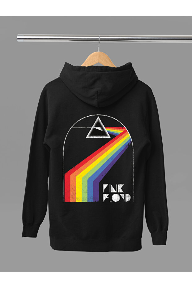 Pink Floyd Printed Cotton Long Sleeve Ribbed 3 Thread Hooded Rock Sweatshirt