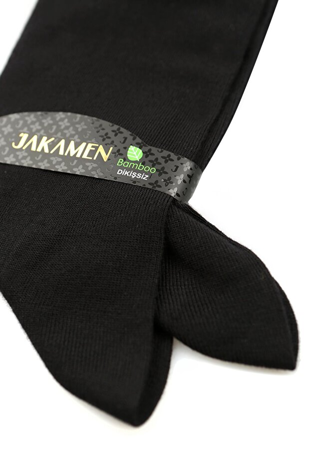 Siyah Bambu Tekli Soket Çorap - 2
