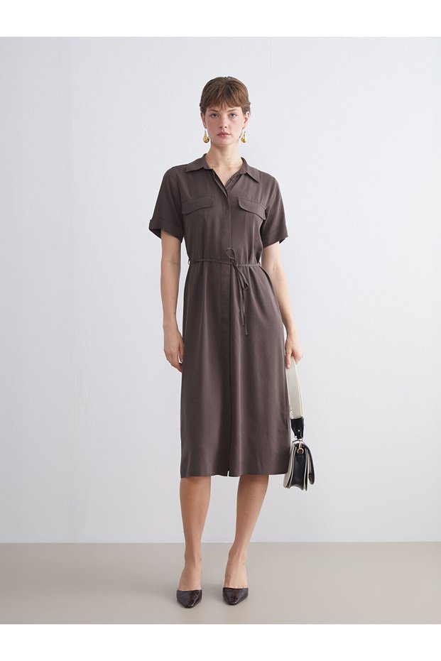 Özmarka New Season Belted Shirt Dress