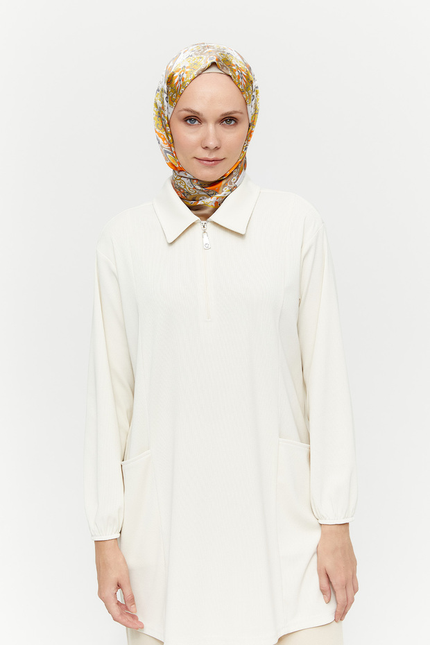 Fermuarlı Örme Tunik - 3