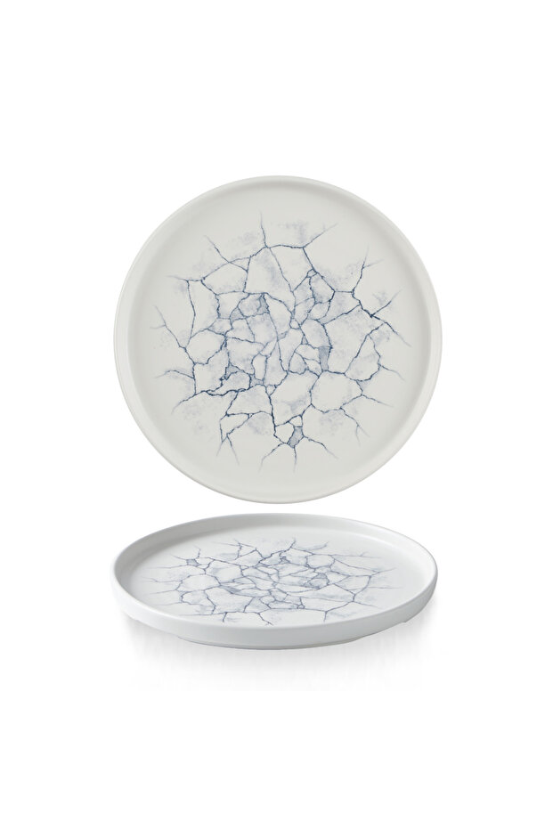 Studio Prints Kintsugi Pearl Grey Walled Plate – 26 cm (10.25")