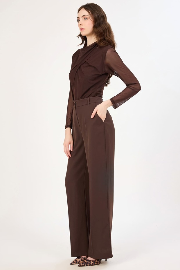 İspanyol paça klasik pantolon - 4