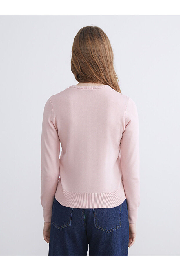 Bisiklet Yaka Kadın Triko Hırka - 4