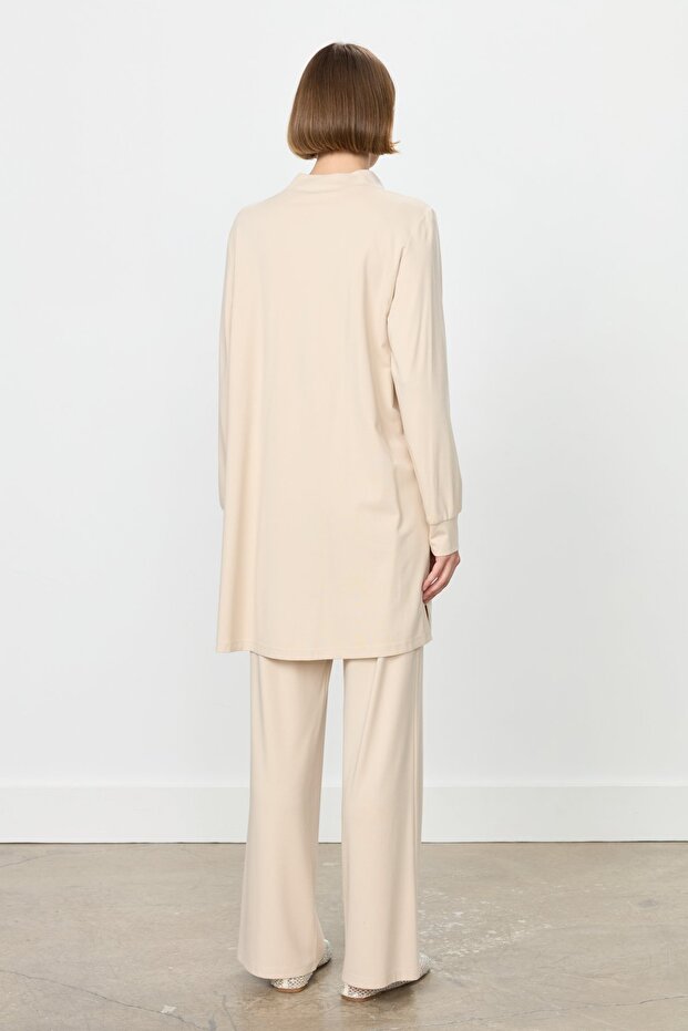 Rahat Kalıp Örme Takım Bej - 4