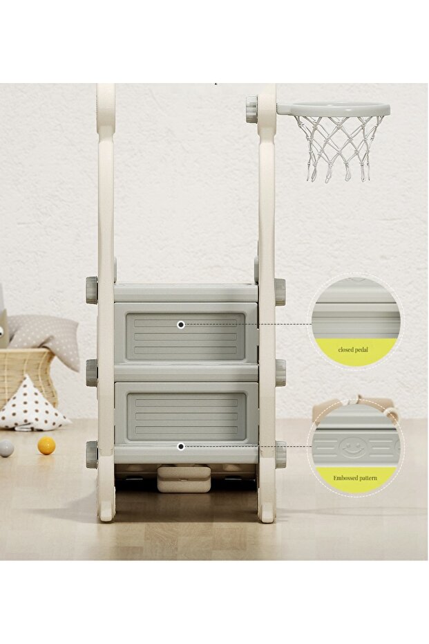 4 in 1 Happy Turtle Beige playground with slide, swing with bumper bar - 2