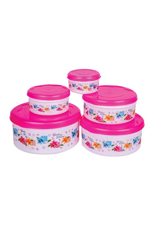 Polypropylene Round Food Container with Lid, 10 pcs