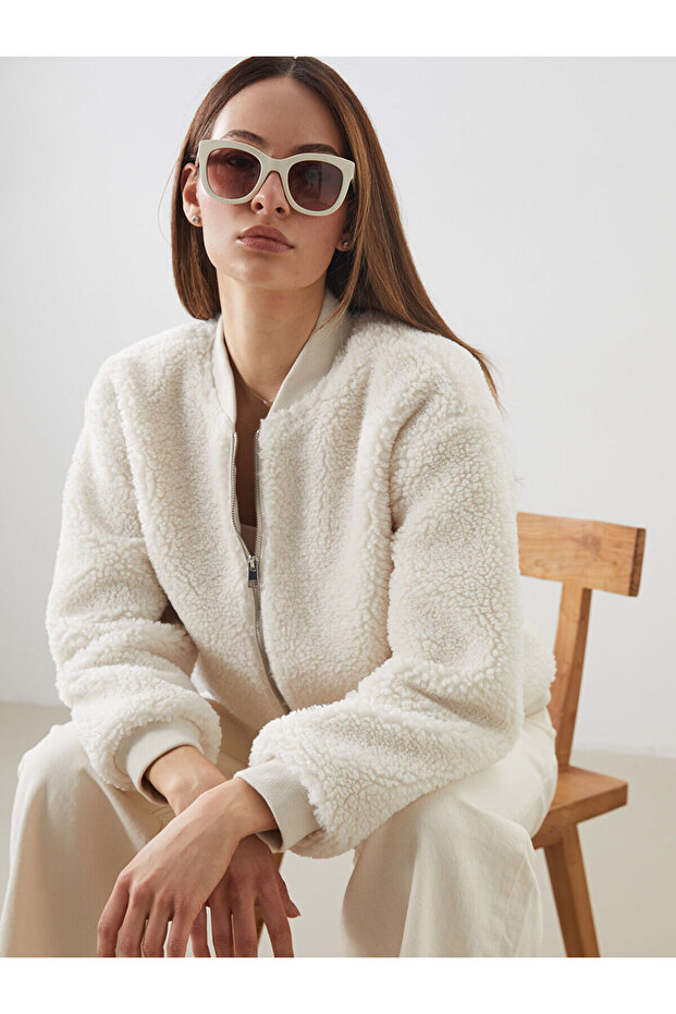 College Collar Women's Plush Coat