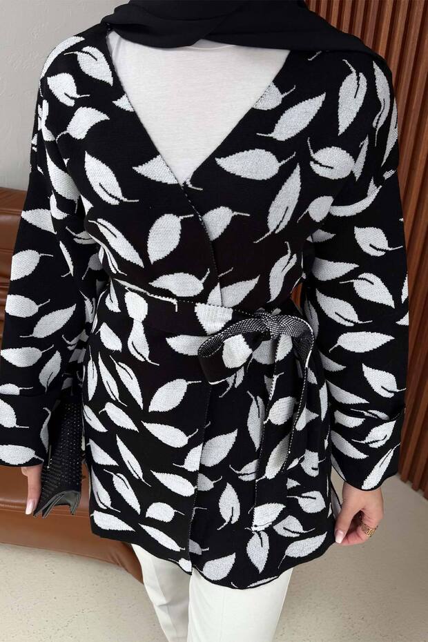 Jakar Yaprak Desenli Hırka 32-7021-1 - 3