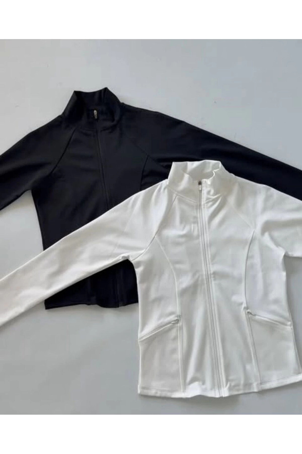 Rover Basic Slim Fit Fermuarlı Bluz - 6