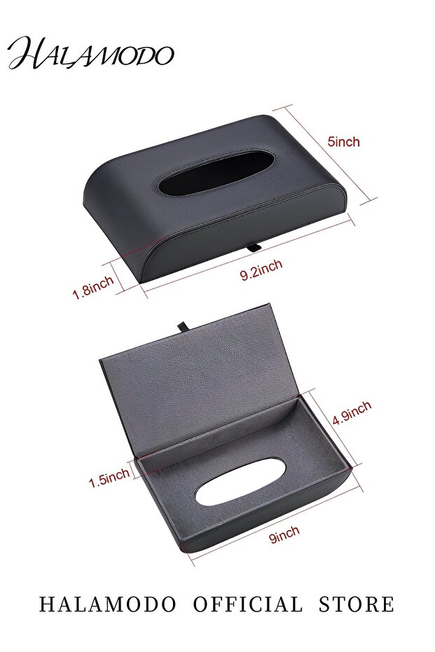 حامل ورق علبة مناديل السيارة مصنوع من جلد البولي يوريثان، حامل مناديل مستطيل الشكل، علبة مناديل متعددة الوظائف - 8
