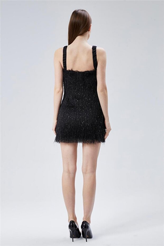 Simli Sakallı Elbise - 4