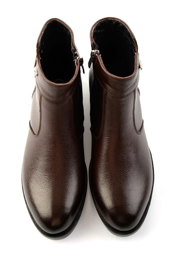 Kahve Hakiki Deri Kadın Bot & Bootie K02286001303 - 4