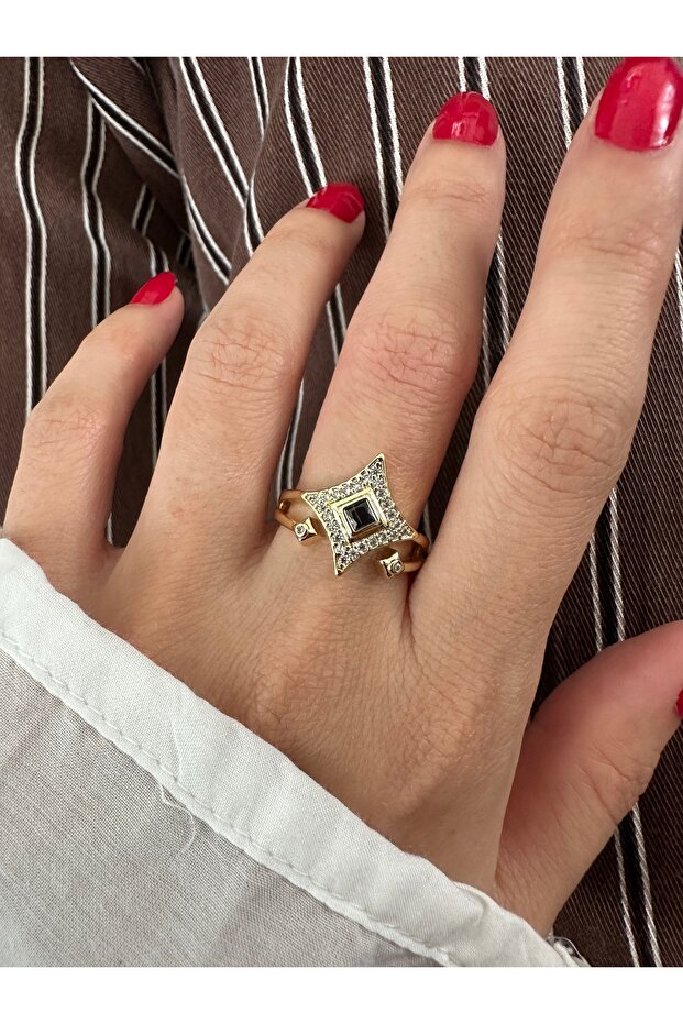 خاتم لامع من الحجر الأزرق الداكن - 2