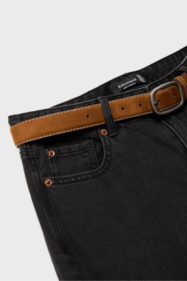 D68 kemerli bootcut jean - 7