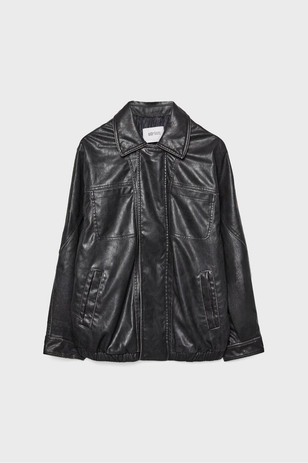 Kapitone suni deri ceket - 6