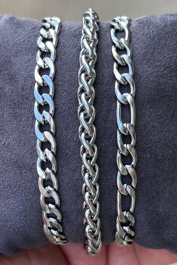 3Pcs Stainless Steel Bracelet Set Gift for Husband Wife Friend Lover Scb78