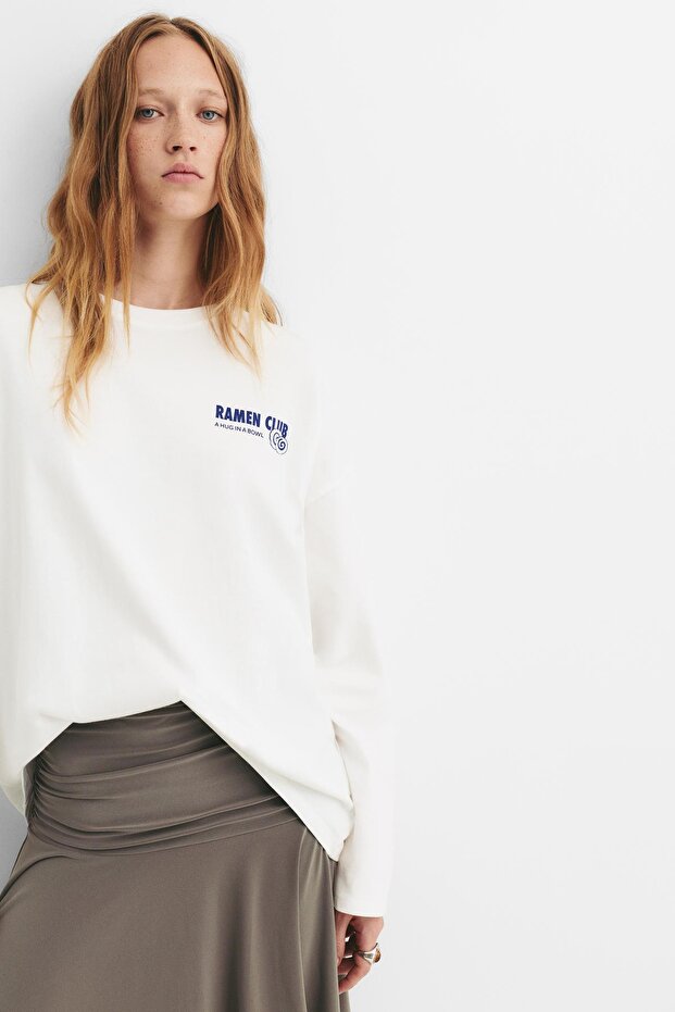 Uzun kollu ramen t-shirt - 5
