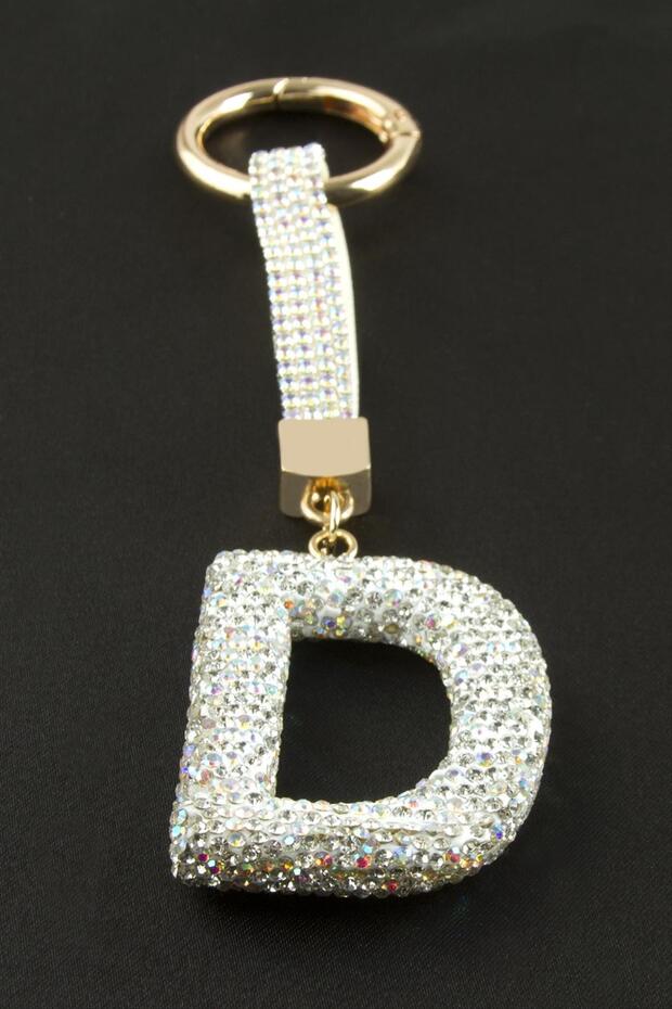 Letter Savaroski Stone Keychain