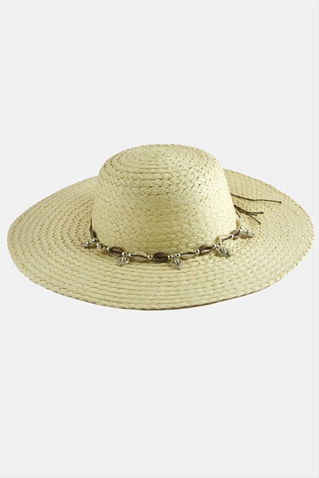 قبعة من القش على شكل صدفة البحر - 5