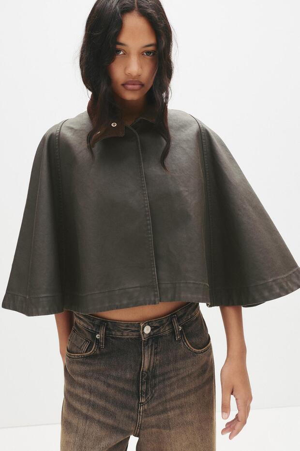 Mumlu görünümlü kısa pelerin - 4