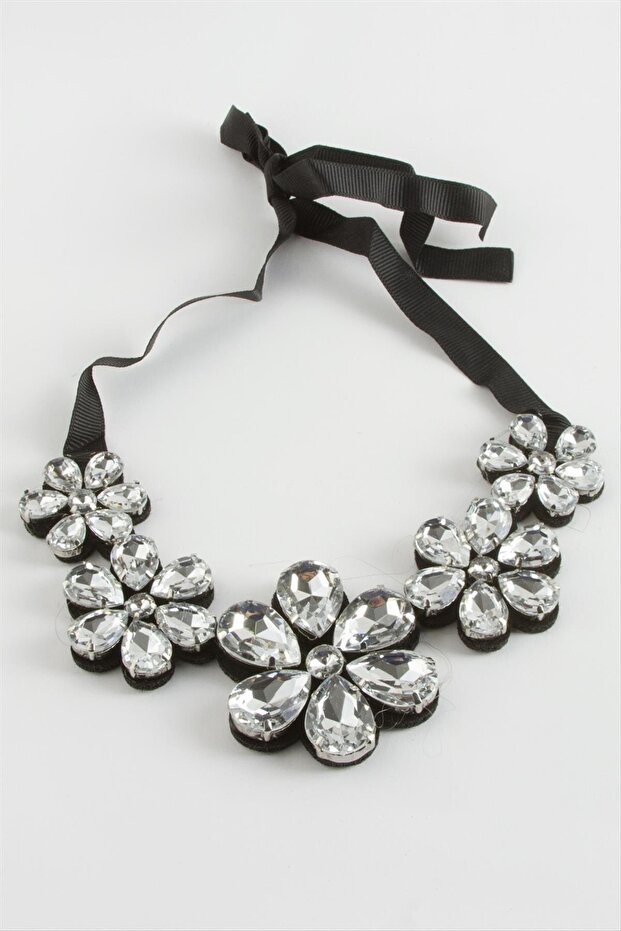 Papatya Taşlı Yaka Kolye - 1