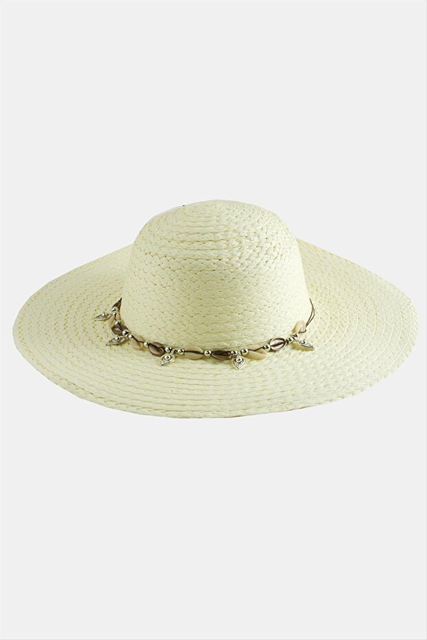 قبعة من القش على شكل صدفة البحر - 6