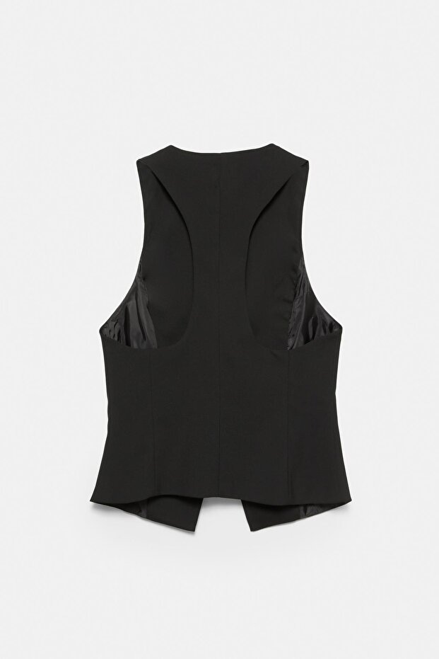 Sırtı açık tailored fit yelek - 8