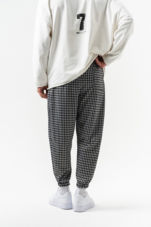 Chain Bel ve Paça Lastikli Pileli Şalvar - 5