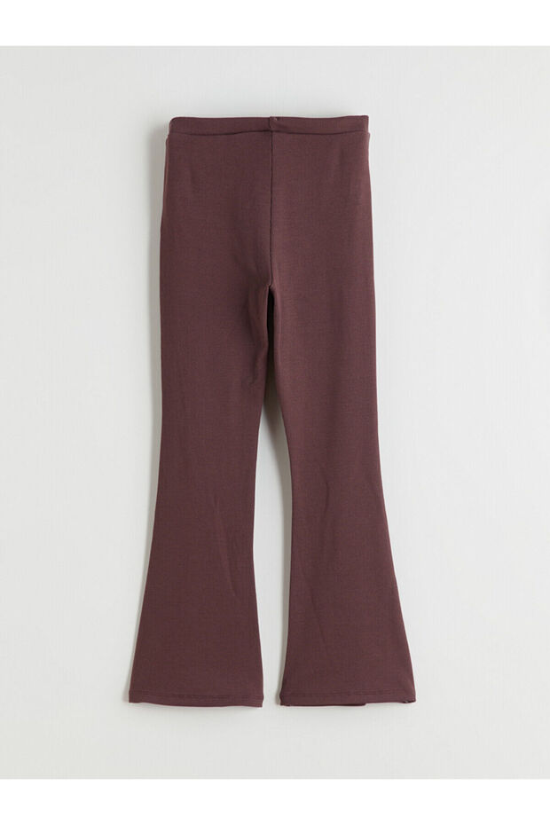 LCW Kids Mürdüm Beli Lastikli Ispanyol Paça Kız Çocuk Tayt - 4