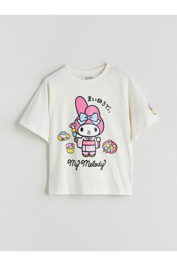 Crew Neck Printed Girl's T-Shirt